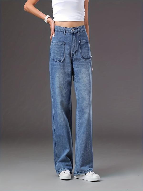 Water Ripple Embossed Denim Jeans Women's Casual Pants