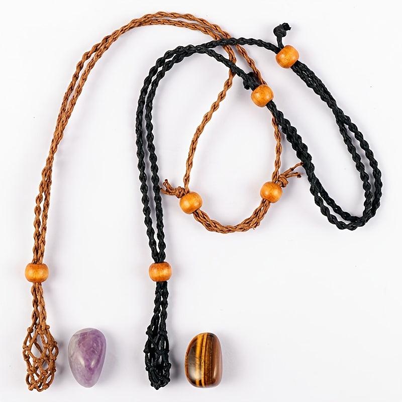 Vintage Crystal Stone Pendant Necklace