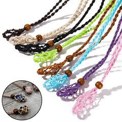 Vintage Crystal Stone Pendant Necklace