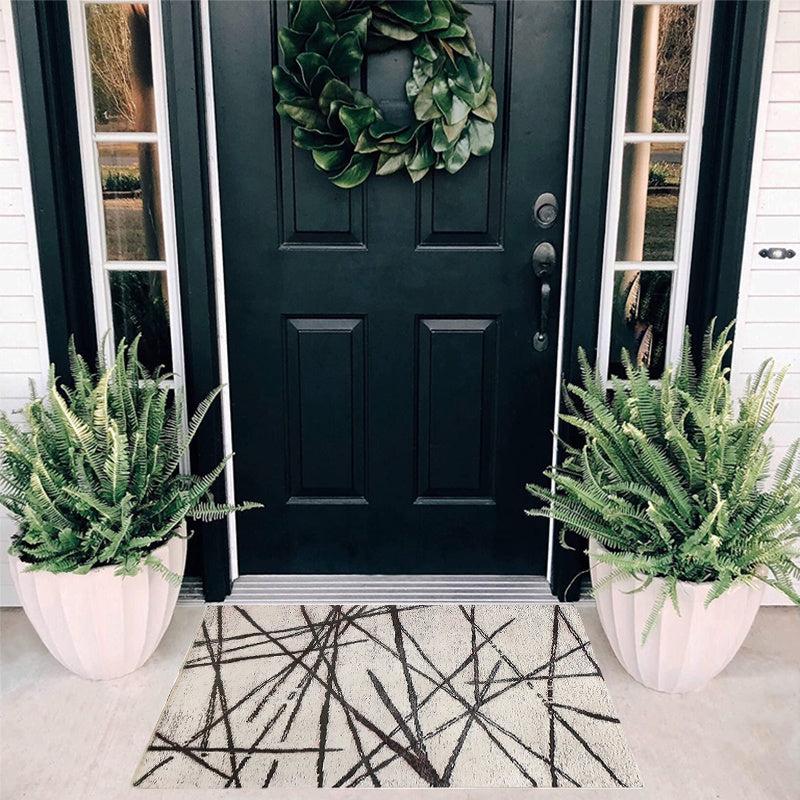Soft Modern Geometric Stripe Area Rug Non Slip Cashmere Rug