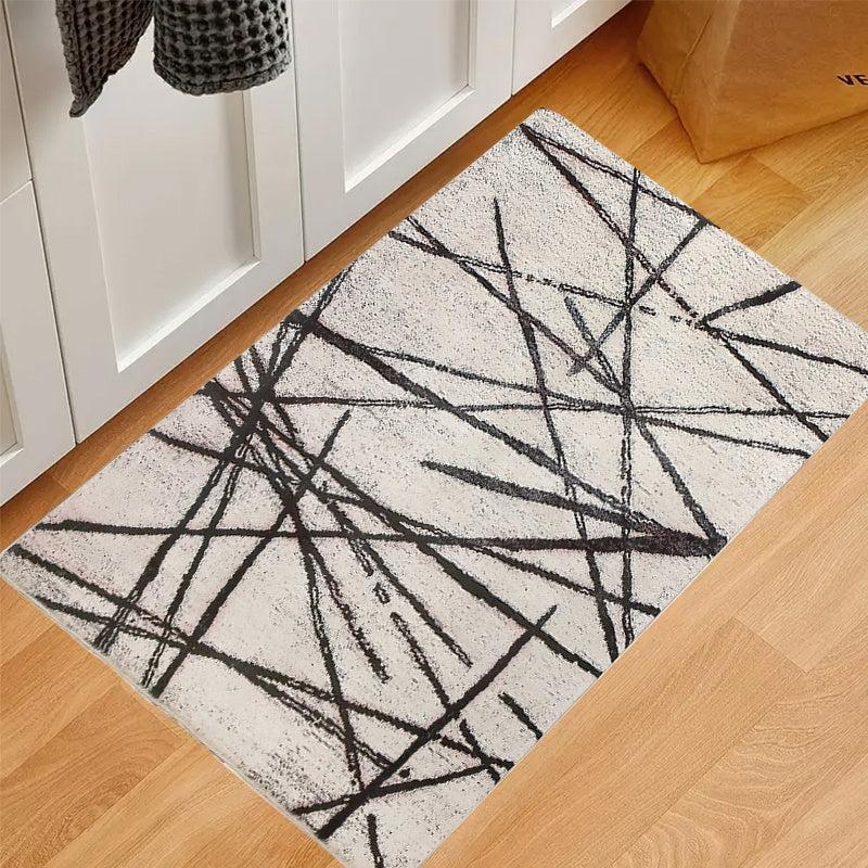 Soft Modern Geometric Stripe Area Rug Non Slip Cashmere Rug