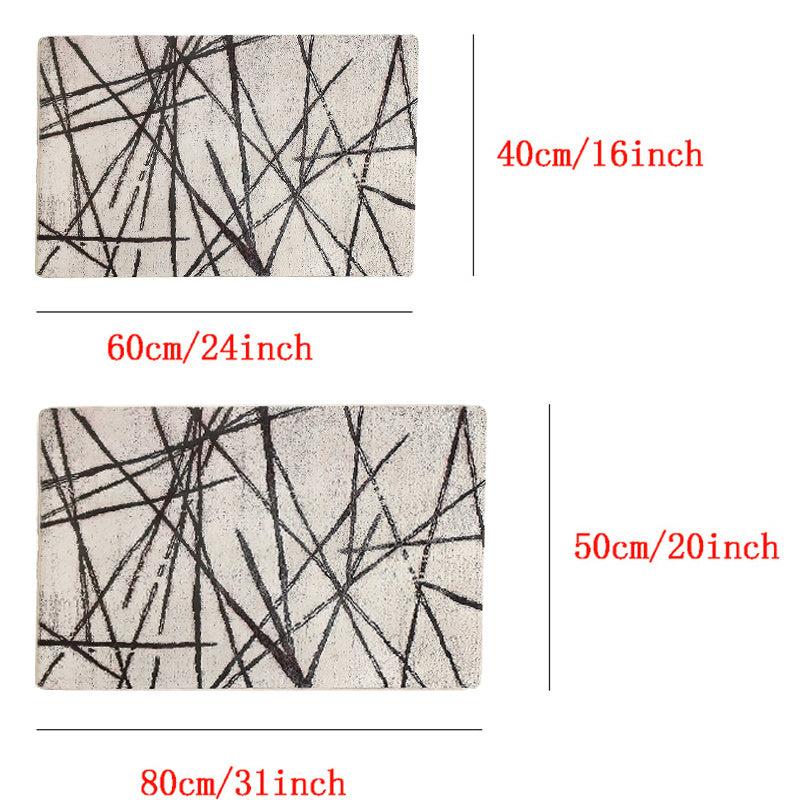 Soft Modern Geometric Stripe Area Rug Non Slip Cashmere Rug