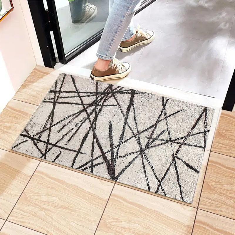 Soft Modern Geometric Stripe Area Rug Non Slip Cashmere Rug