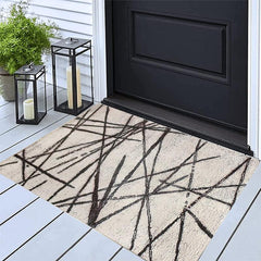 Soft Modern Geometric Stripe Area Rug Non Slip Cashmere Rug