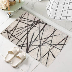 Soft Modern Geometric Stripe Area Rug Non Slip Cashmere Rug