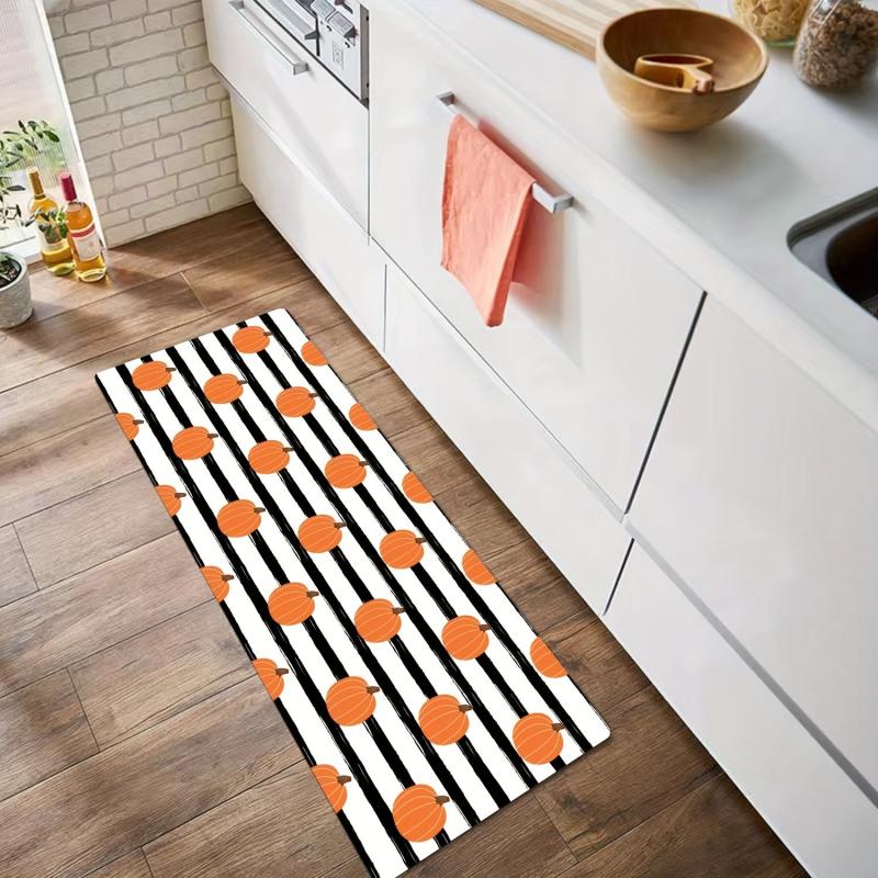 Halloween Kitchen Rug Anti Fatigue Non-slip Mat Pumpkin Decor