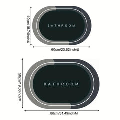 Non Slip Quick Dry Bathroom Rugs Absorbent Thin Bath Mat - Oval Shape
