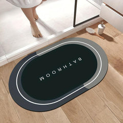Non Slip Quick Dry Bathroom Rugs Absorbent Thin Bath Mat - Oval Shape