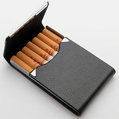 Multifunction PU Leather Cigarette Case Storage Box For Men