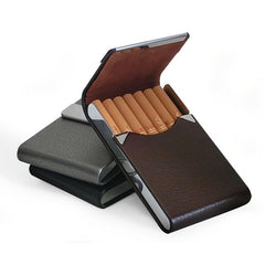 Multifunction PU Leather Cigarette Case Storage Box For Men