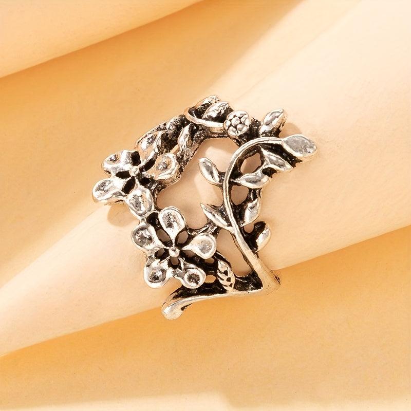 Vintage Flower Ring for Daily Outfits, Party Accessory