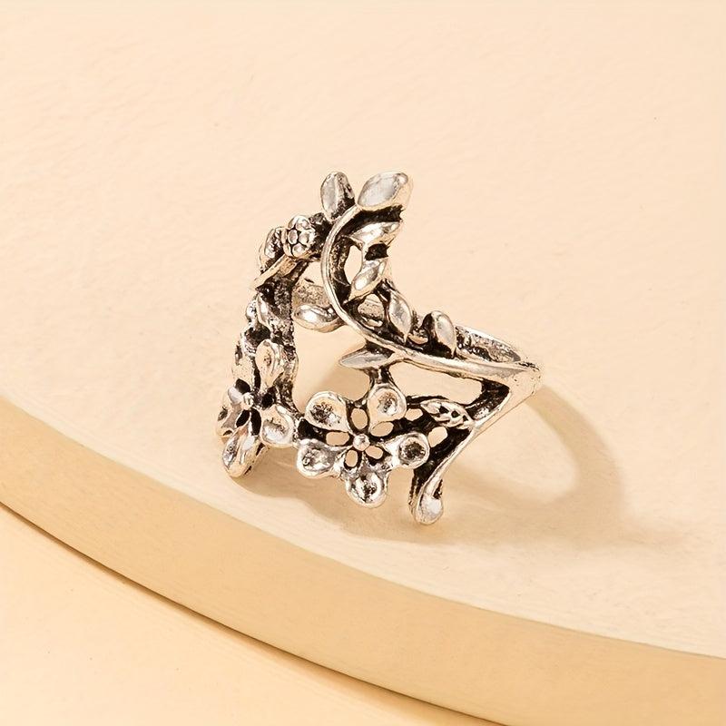 Vintage Flower Ring for Daily Outfits, Party Accessory