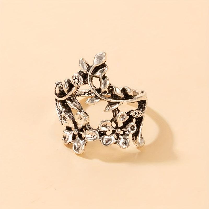 Vintage Flower Ring for Daily Outfits, Party Accessory