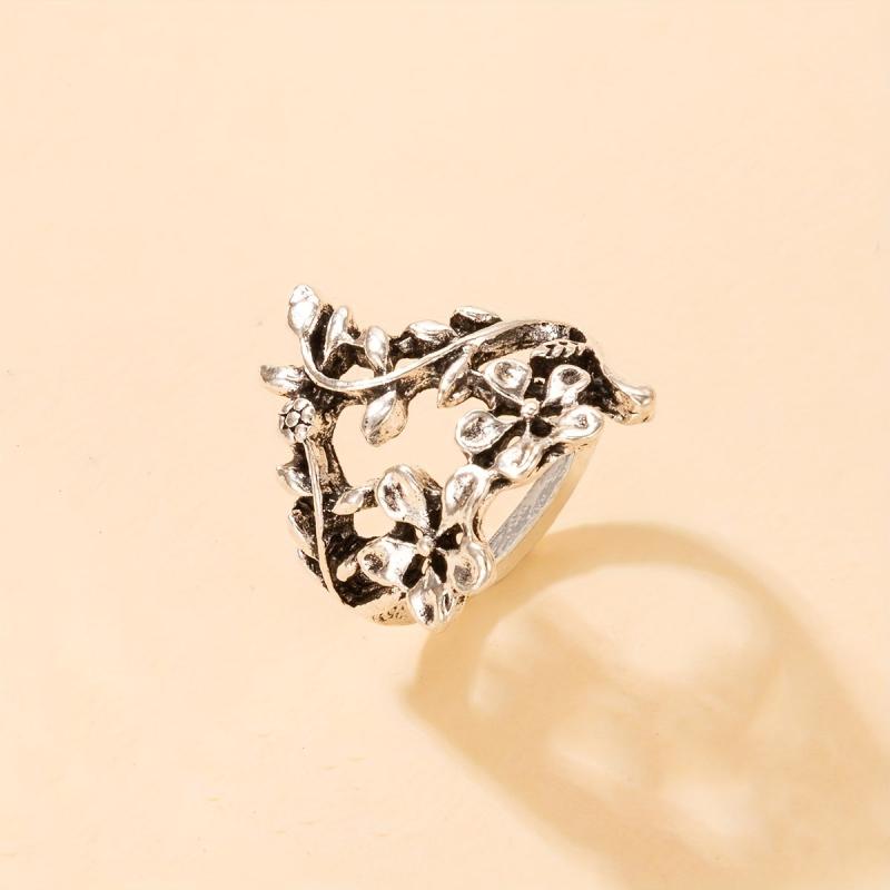 Vintage Flower Ring for Daily Outfits, Party Accessory