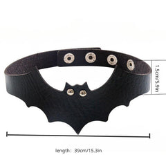 Gothic Punk Halloween Bat PU Leather Choker