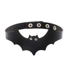 Gothic Punk Halloween Bat PU Leather Choker