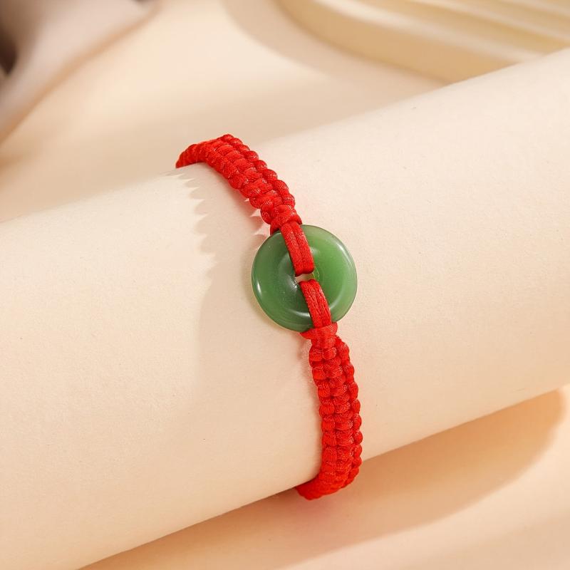 Jade Braided Bracelet Red Hand Rope Hand Jewelry Accessory