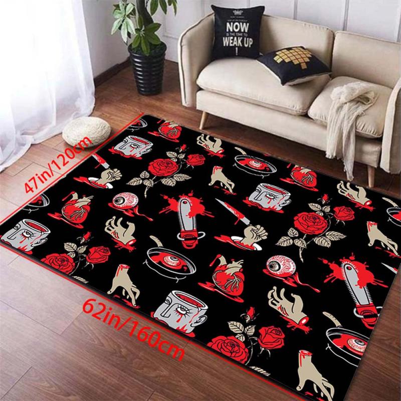 Waterproof Halloween Print Rug Indoor/Outdoor 47x62in