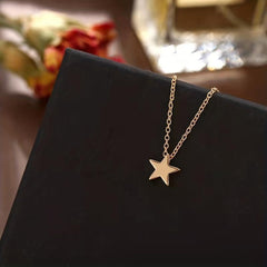 Pentagram Star Pendant Necklace Minimalist Clavicle Chain