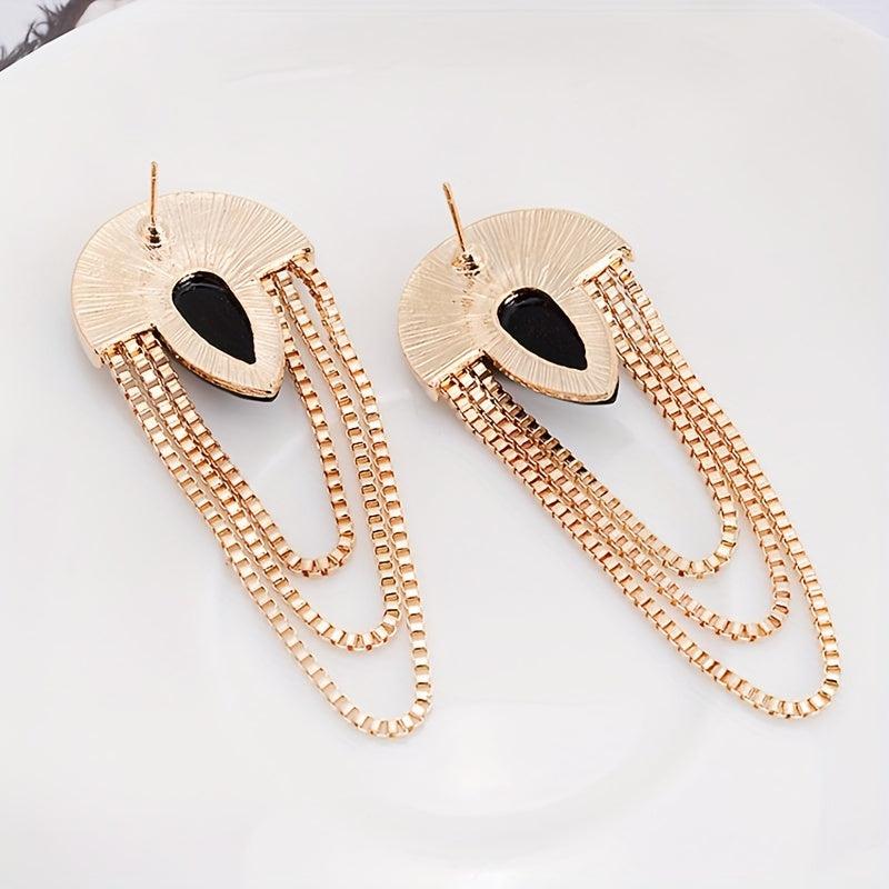Dangle Earrings Metal Chain Alloy Retro Style Jewelry Gift Women