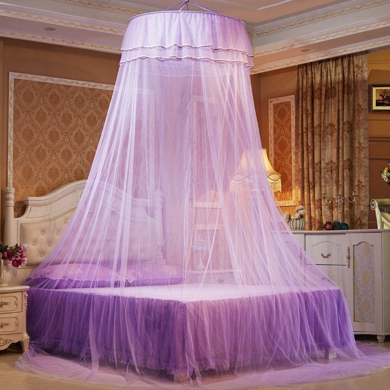 Round Ceiling Mosquito Net with Glow Butterfly Decoration String Lights