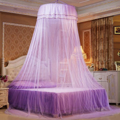 Round Ceiling Mosquito Net with Glow Butterfly Decoration String Lights
