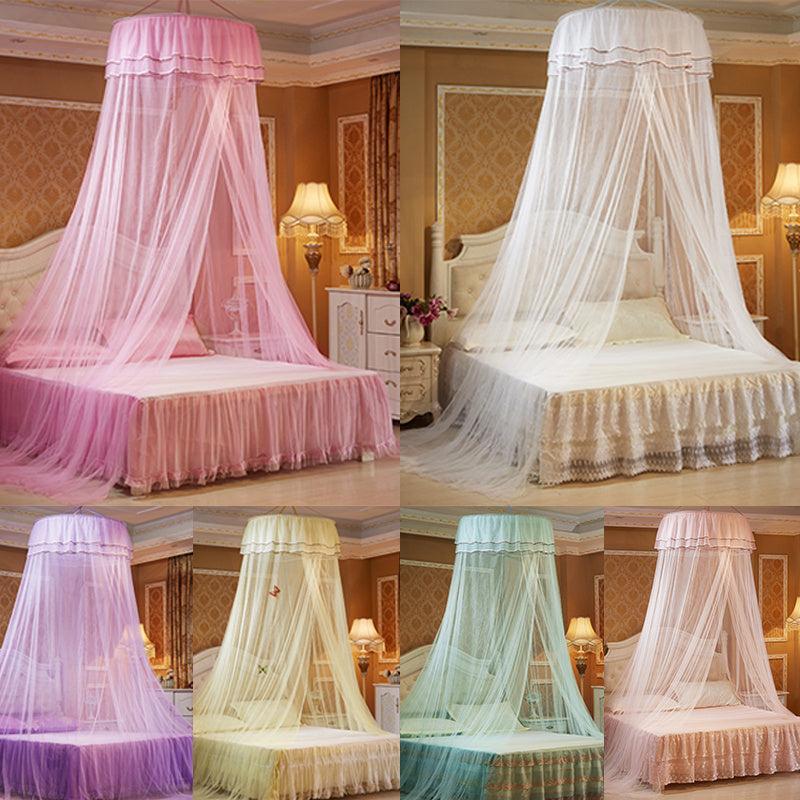 Round Ceiling Mosquito Net with Glow Butterfly Decoration String Lights