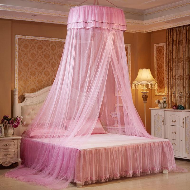 Round Ceiling Mosquito Net with Glow Butterfly Decoration String Lights