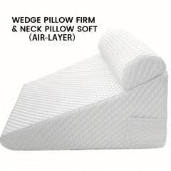 2pcs Memory Foam Bed Wedge Pillow Set For Pain Relief