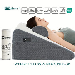 2pcs Memory Foam Bed Wedge Pillow Set For Pain Relief