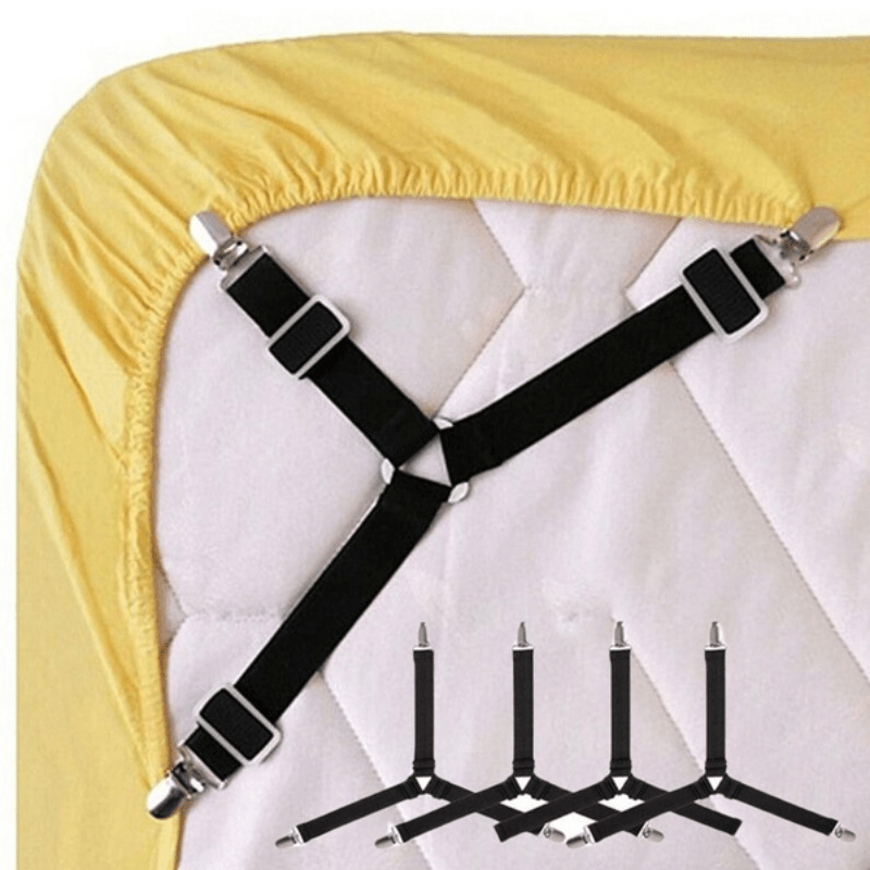 4pcs Triangle Bed Mattress Sheet Clips Grippers Straps Holder