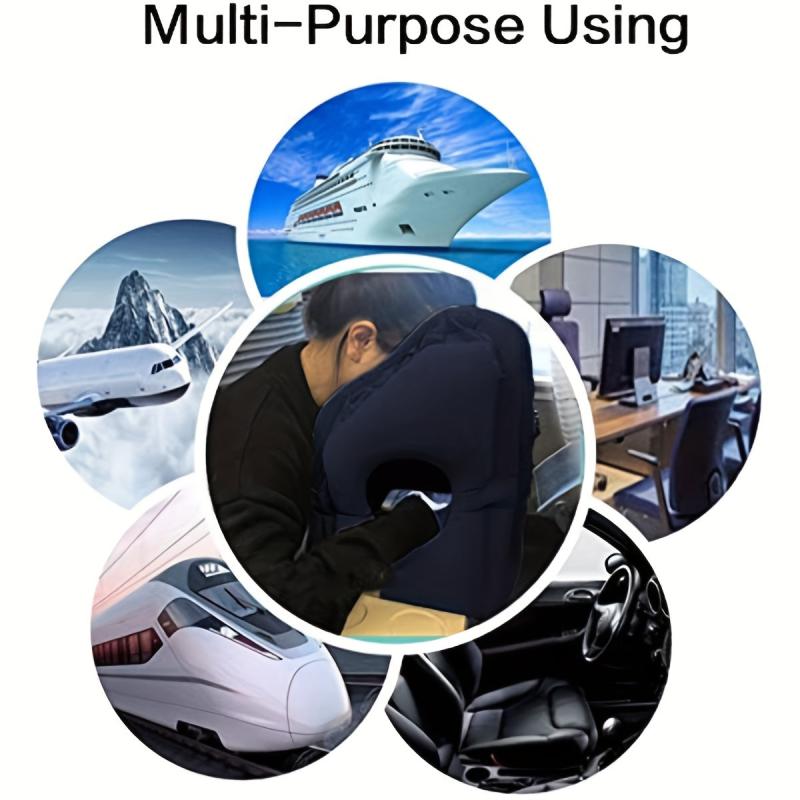 Inflatable Travel Pillow for Neck Support on Planes, Cars, Trains