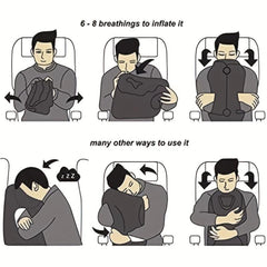 Inflatable Travel Pillow for Neck Support on Planes, Cars, Trains