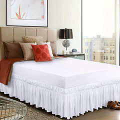 1pc Flounce Bed Skirt Elastic Adjustable Bedroom Decor