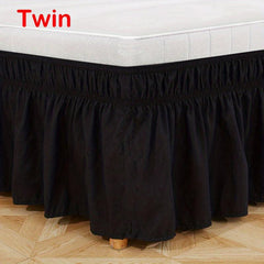 1pc Flounce Bed Skirt Elastic Adjustable Bedroom Decor