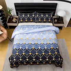 Multicolor Gradient Geometric Duvet Cover Set