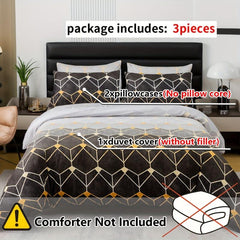 Multicolor Gradient Geometric Duvet Cover Set