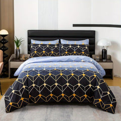 Multicolor Gradient Geometric Duvet Cover Set