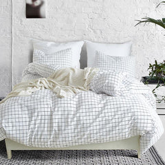 Thin Line Plaid Pattern Duvet Cover Set