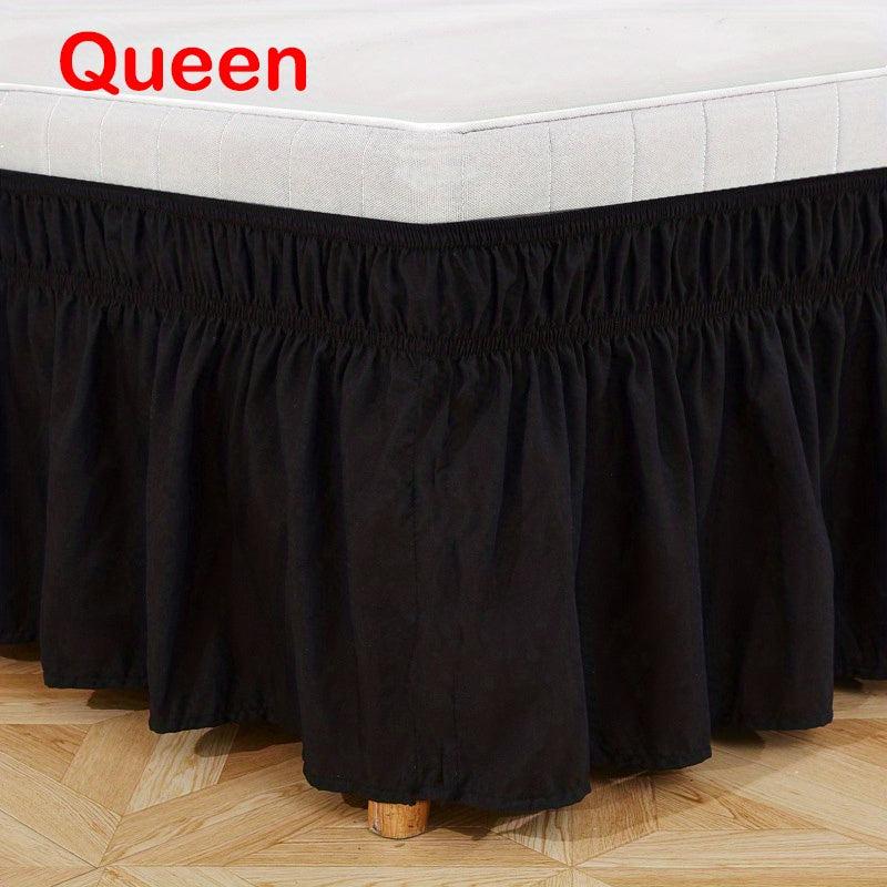 1pc Soild Bed Skirt Elastic Adjustable Bedroom Living Room Decor