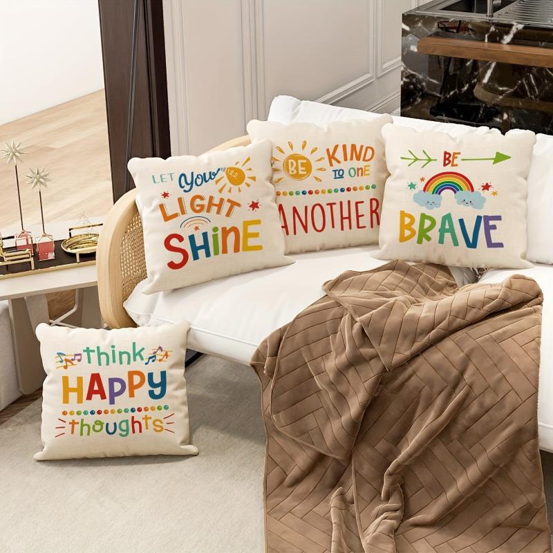 Rainbow Classroom Pillow Covers Set