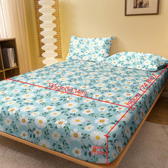 Daisy Brushed Print Fitted Sheet Soft Comfortable Bedding Mattress Cover