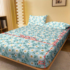 Daisy Brushed Print Fitted Sheet Soft Comfortable Bedding Mattress Cover