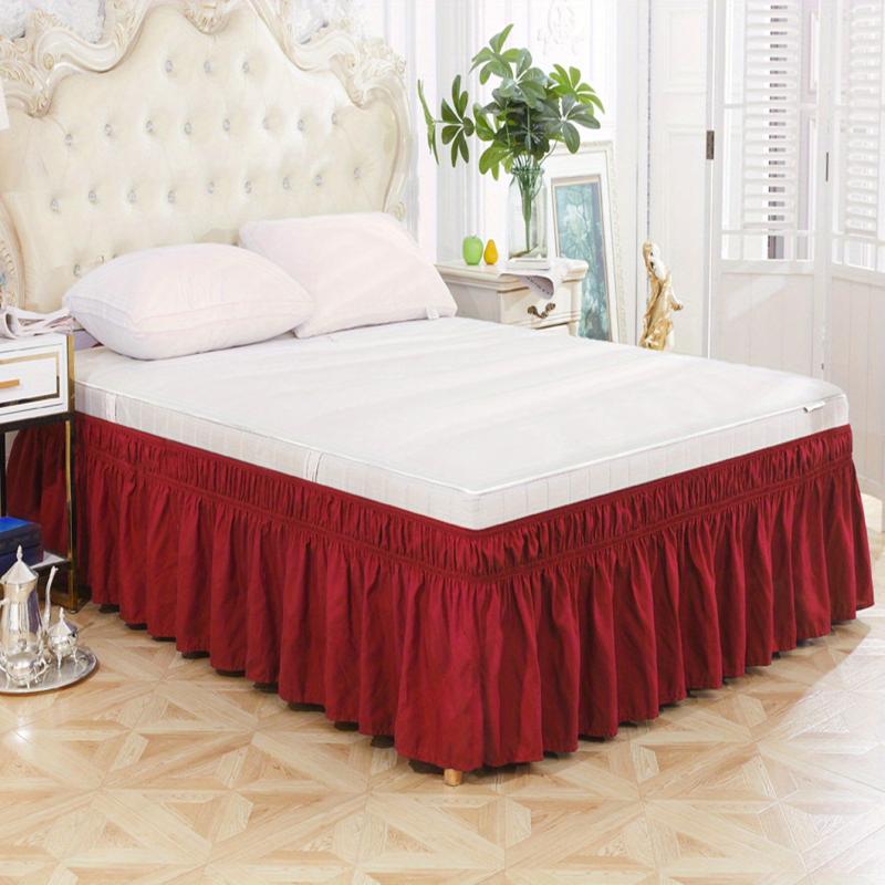 1pc Pure Elastic Bed Skirt Soft Bedding Lotus Leaf Edge