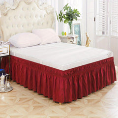 1pc Pure Elastic Bed Skirt Soft Bedding Lotus Leaf Edge