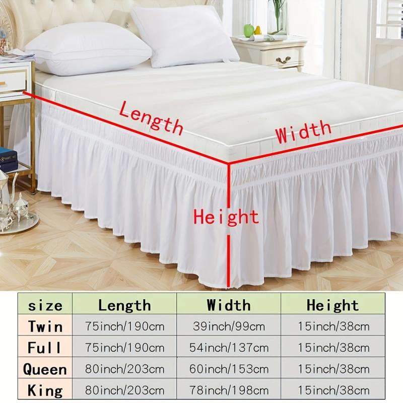 1pc Pure Elastic Bed Skirt Soft Bedding Lotus Leaf Edge