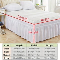 1pc Pure Elastic Bed Skirt Soft Bedding Lotus Leaf Edge