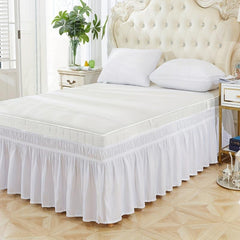 1pc Pure Elastic Bed Skirt Soft Bedding Lotus Leaf Edge
