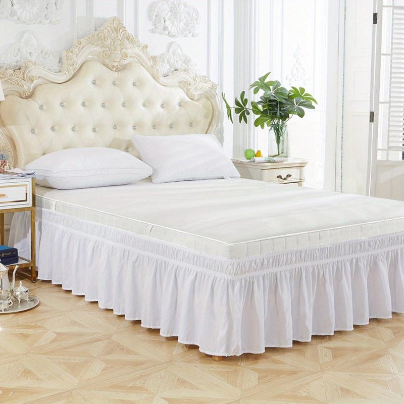 1pc Pure Elastic Bed Skirt Soft Bedding Lotus Leaf Edge