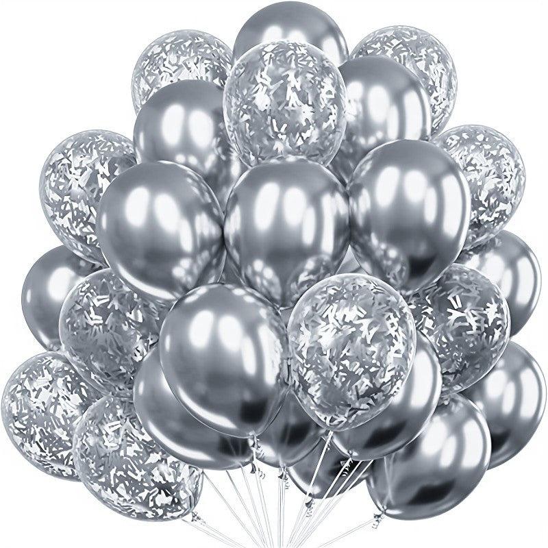 30pcs Transparent Metal Colored Latex Balloons for Weddings and Parties